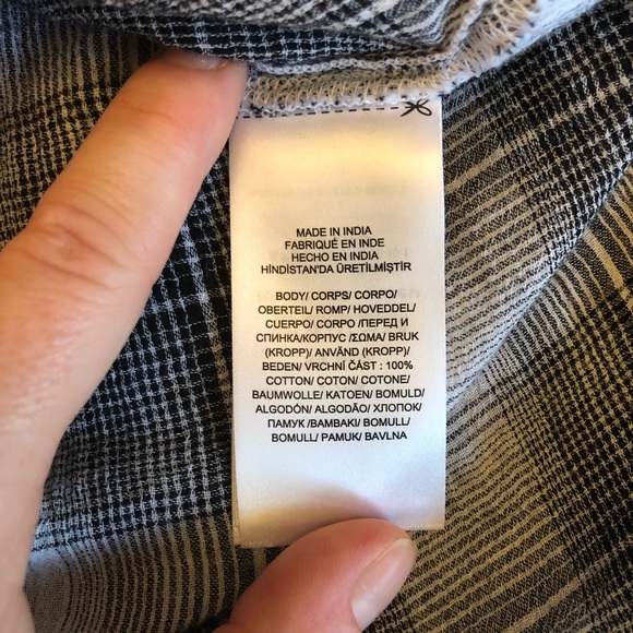 Lauren Ralph Lauren black/white plaid bellsleeves - Picture 9 of 11